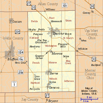 Adams County map